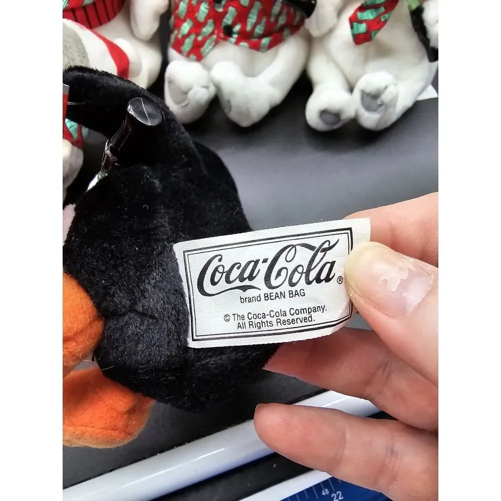 Lot Of 5 Vintage Coca Cola Beanie Plush Polar‎ Bear Seal Penguin Drinking Coke